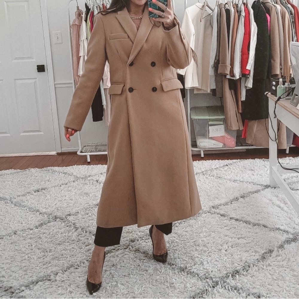 Nasty Gal Elegant Tan Women's Camel Coat - Picture 3 of 4